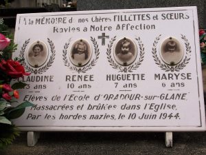 Plaque in Oradour cemetery